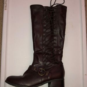 Colin Stuart dark brown tall winter boots